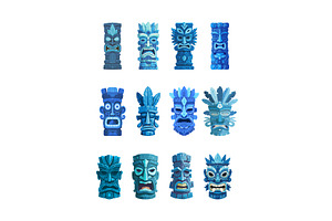 Tiki mask cartoon vector concept, an Object Illustration by Onyx