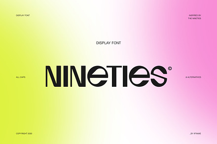 Nineties Display Font, a Sans Serif Font by iframe fonts