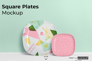 Square Plates Mockup