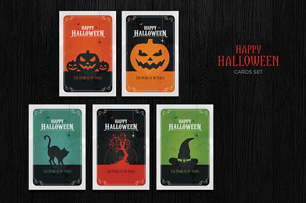 Vintage Halloween Cards, a Print Template by DesignWorkz