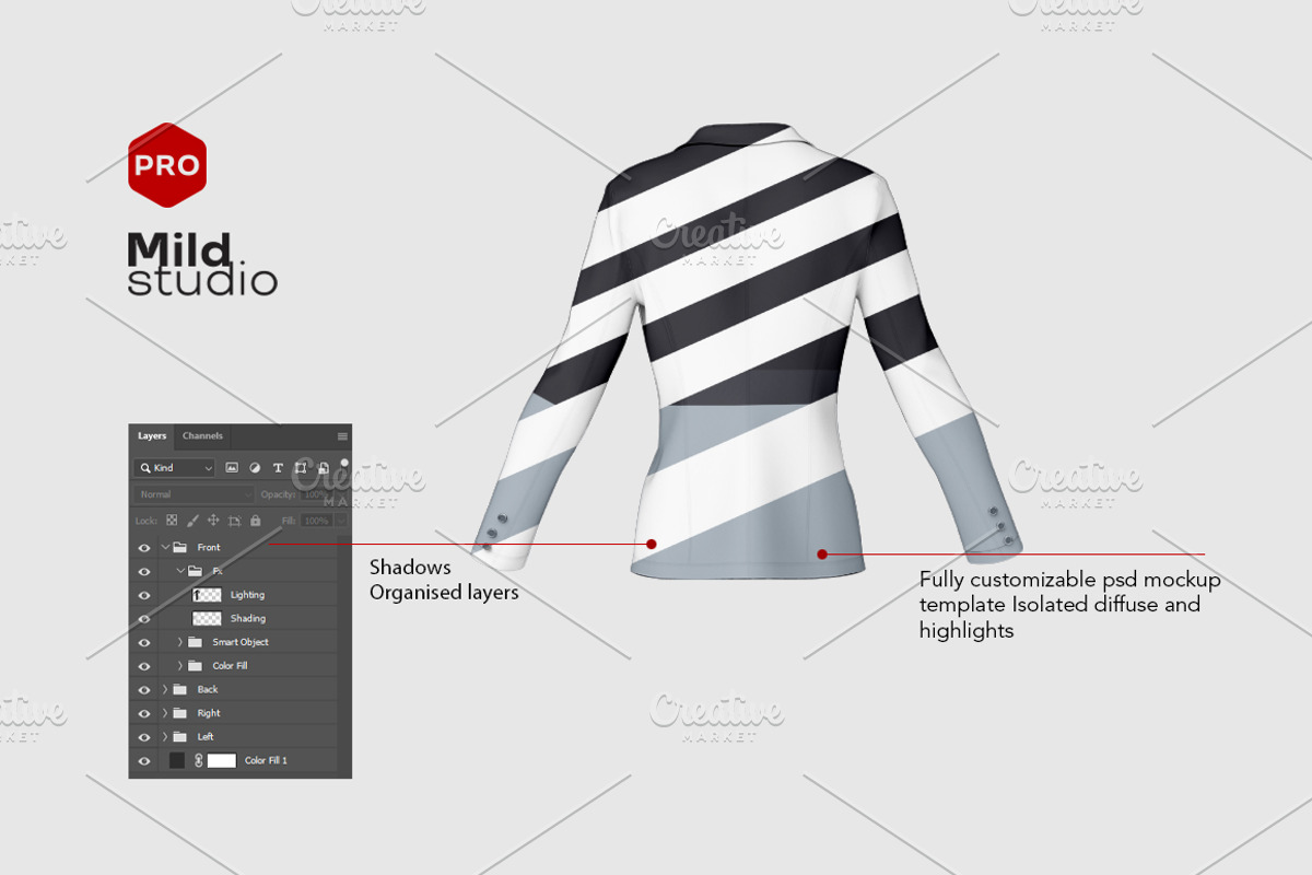 Blazer Mockup v01, a Shirt Mockup by Mildstudio (Photo 4 of 10)