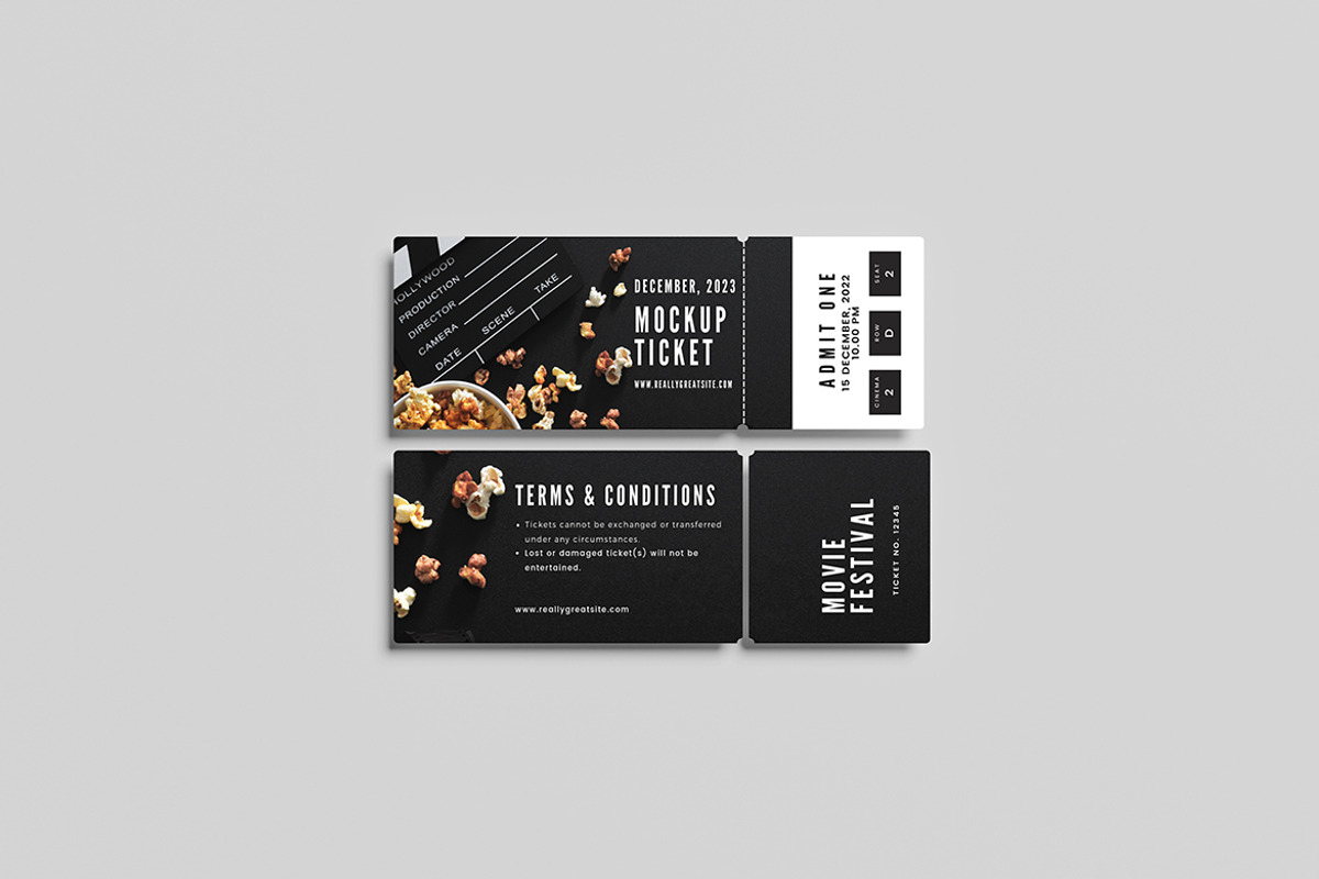 Ticket Mockup, a Product Mockup by Squashy Creative Studio (Photo 2 of 5)