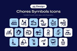 Animated Chores Symbol Icon Set, a Solid Icon by Vectors Market