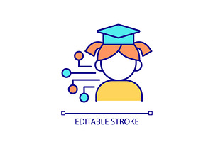 IT education for children RGB color, an Outline Icon by IMG Visuals