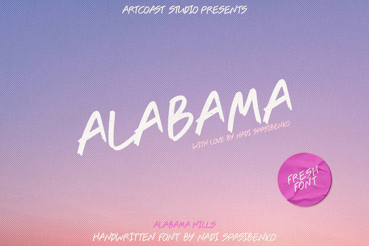 Alabama Handwritten Font, a Script Font by Artcoast Fonts (Photo 3 of 14)