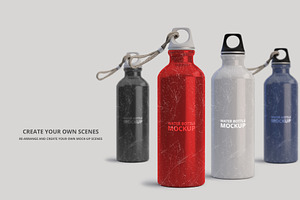 Aluminum Water Bottle Mockup