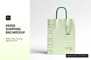 Paper Shopping Bag Mockup, a Packaging Mockup by PixelWink (Thumbnail 1 of 3)