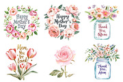 Mother's Day Floral Quotes Clipart, an Illustration by SinaCreation (Thumbnail 5 of 5)