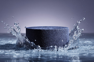 Dark cylindrical object in water spl, a Photo by Pixeness Studio
