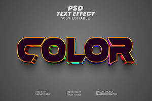 Color 3d text effect style
