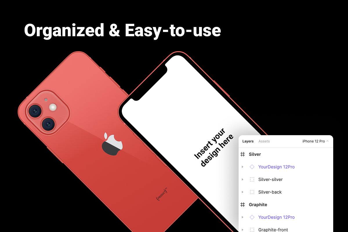 Mockups of the iPhone 12 Pro, an iPhone Mockup by AM Design (Photo 4 of 8)