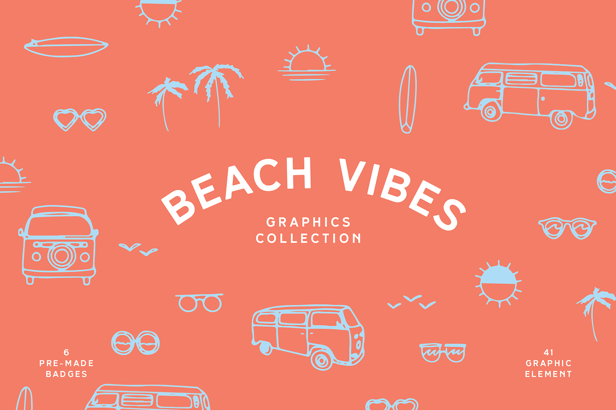 Beach Vibes Graphic Collection, an Illustration by Mere Hunter (Photo 1 of 4)