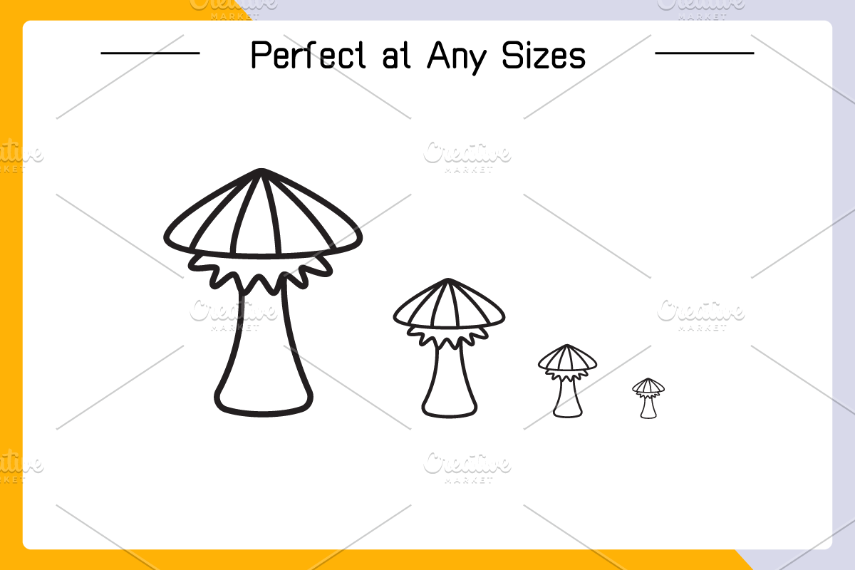 Mushroom and Toadstool Icons Vector, an Outline Icon by Designfour (Photo 4 of 6)