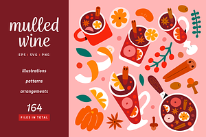 Mulled wine illustrations