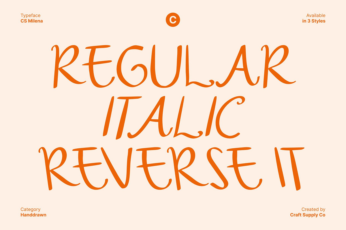 CS Milena – Handwritten Font, a Handwritten Font by Craft Supply Co. (Photo 3 of 8)