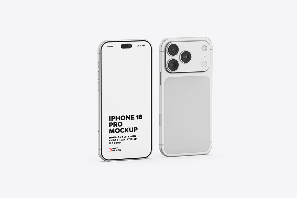 iPhone 18 Pro Mockup, an iPhone Mockup by UnicDesign (Photo 8 of 13)