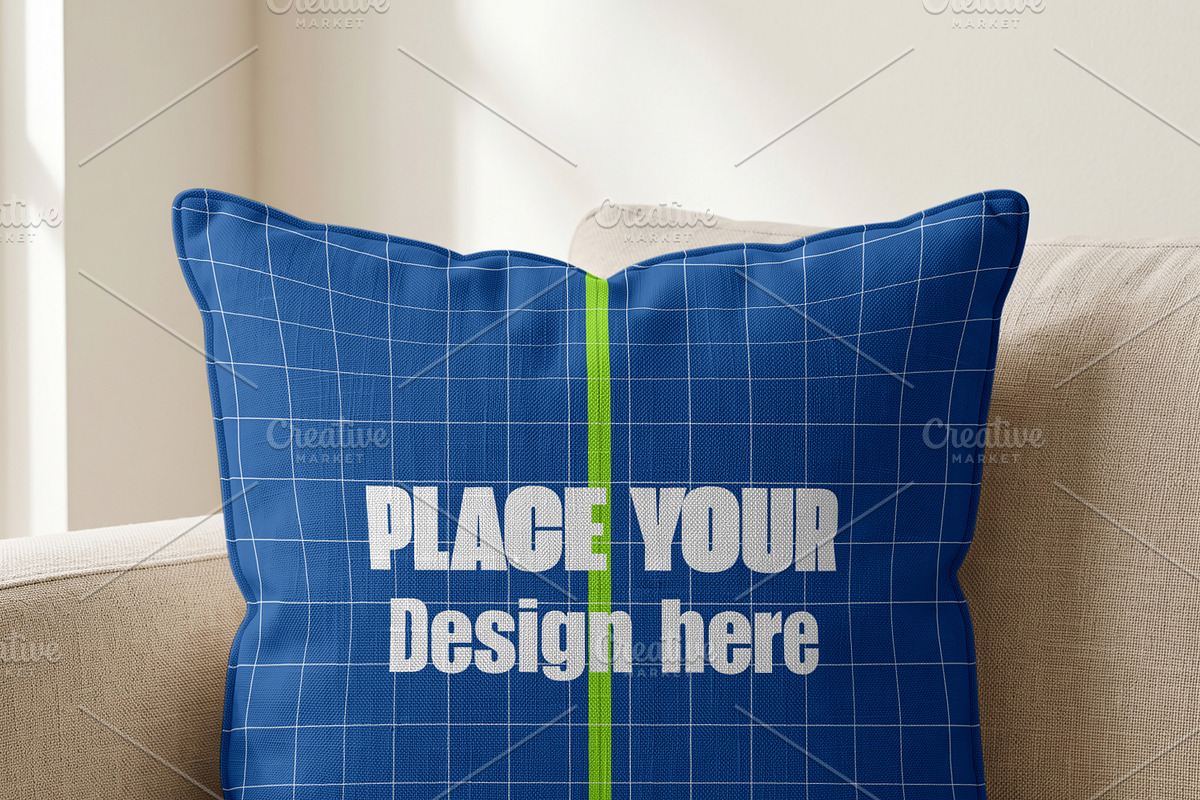 18x18 Throw Pillow Mockup Bundle, a Household Mockup by Pixel Foundry (Photo 6 of 6)