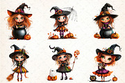 Quirky Halloween Witch Clipart, an Illustration by DreamCafeArt (Thumbnail 3 of 8)