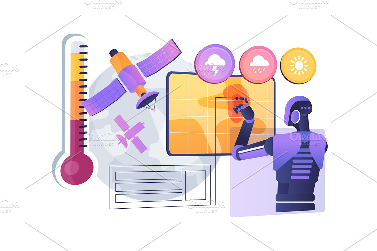 AI-Powered Climate Modeling abstract, a Technology Illustration by Visual Generation