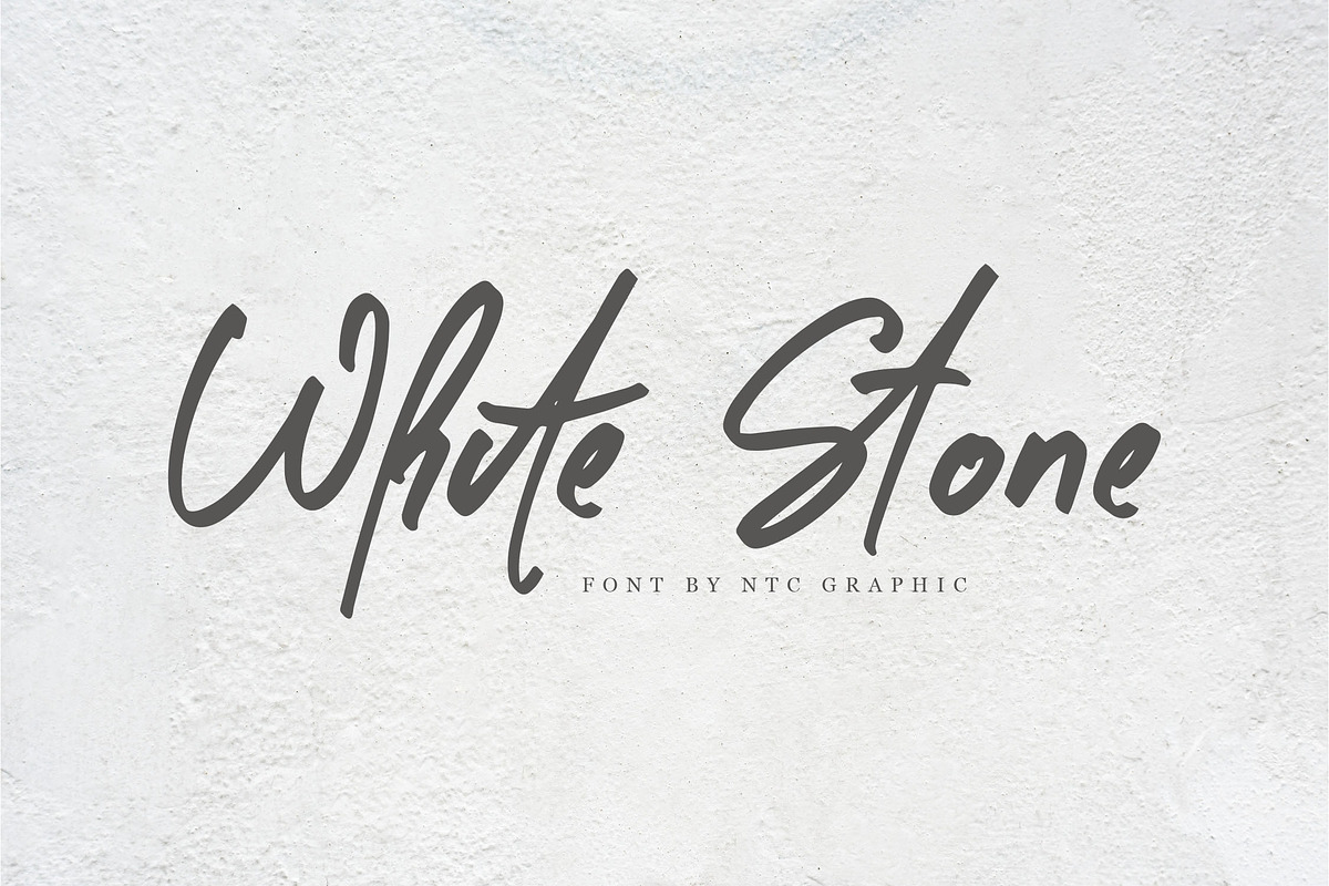 White Stone Script Brush Font, a Script Font by NTC Graphic (Photo 1 of 7)