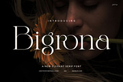 Bigrona Elegant Serif Font, a Serif Font by Graphicxell (Thumbnail 1 of 8)