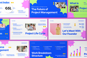 Blue Project Management Google Slide, a Presentation Template by graphicook