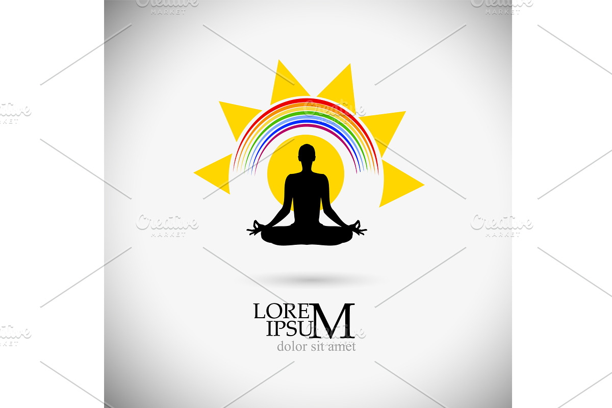 Logo yoga hand drawn. Not AI, Vector, a Healthcare Illustration by Nenahliadava Design