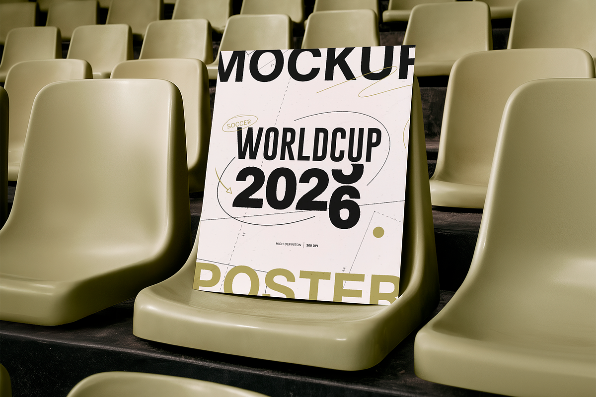 Stadium Seat and Blank Poster Mockup, an Advertising Mockup by The Rose Project (Photo 1 of 3)