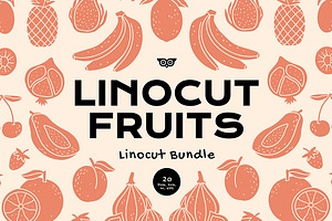 Linocut Fruits Linocut Bundle