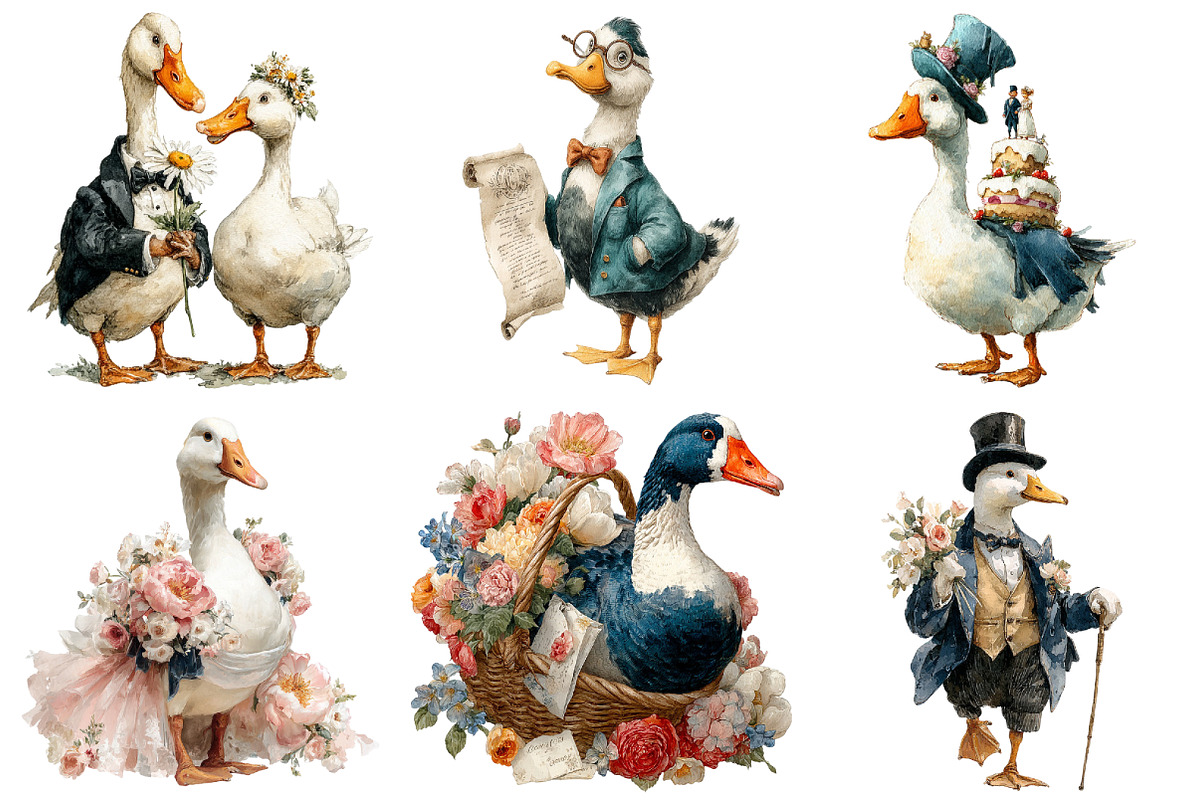 Wedding Goose Clipart, an Illustration by Craft Nest (Photo 5 of 6)