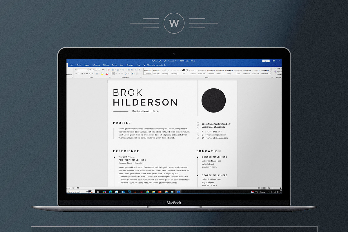 Modern Resume/CV Template, a Resume Template by Proper_media (Photo 6 of 6)