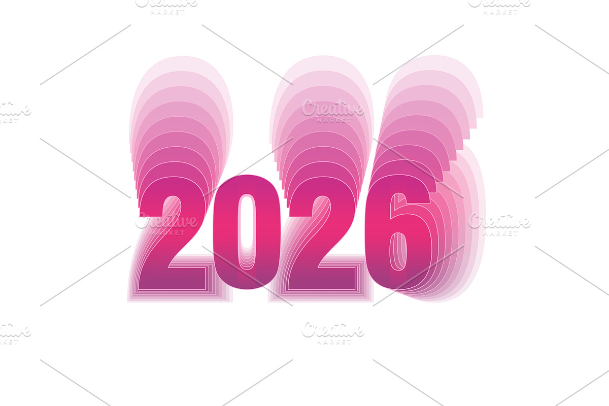 Bold 2026 Typography with Pink, an Illustration by piter.goskov