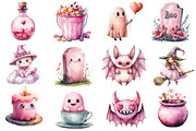 Charm Pink Halloween Clipart, an Illustration by Dream Creation (Thumbnail 2 of 4)