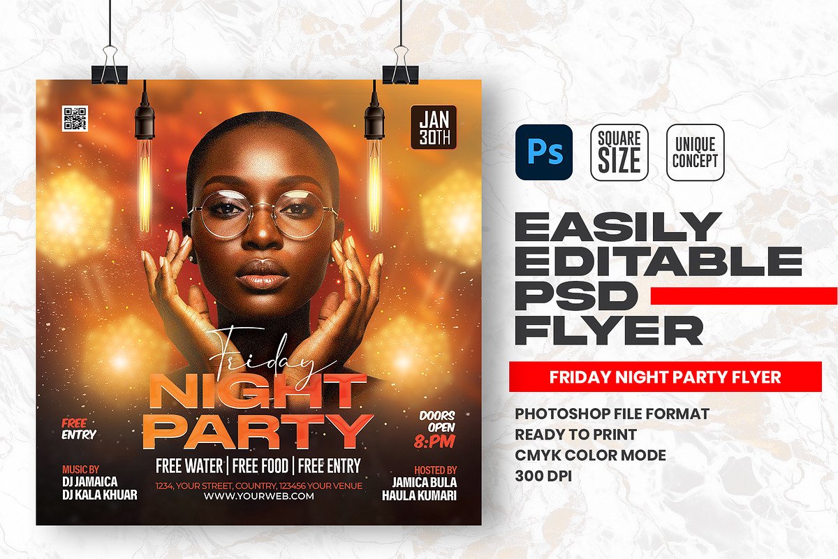 Friday Night Party Flyer Design, a Flyer Template by Shajib Shikder (Photo 1 of 2)