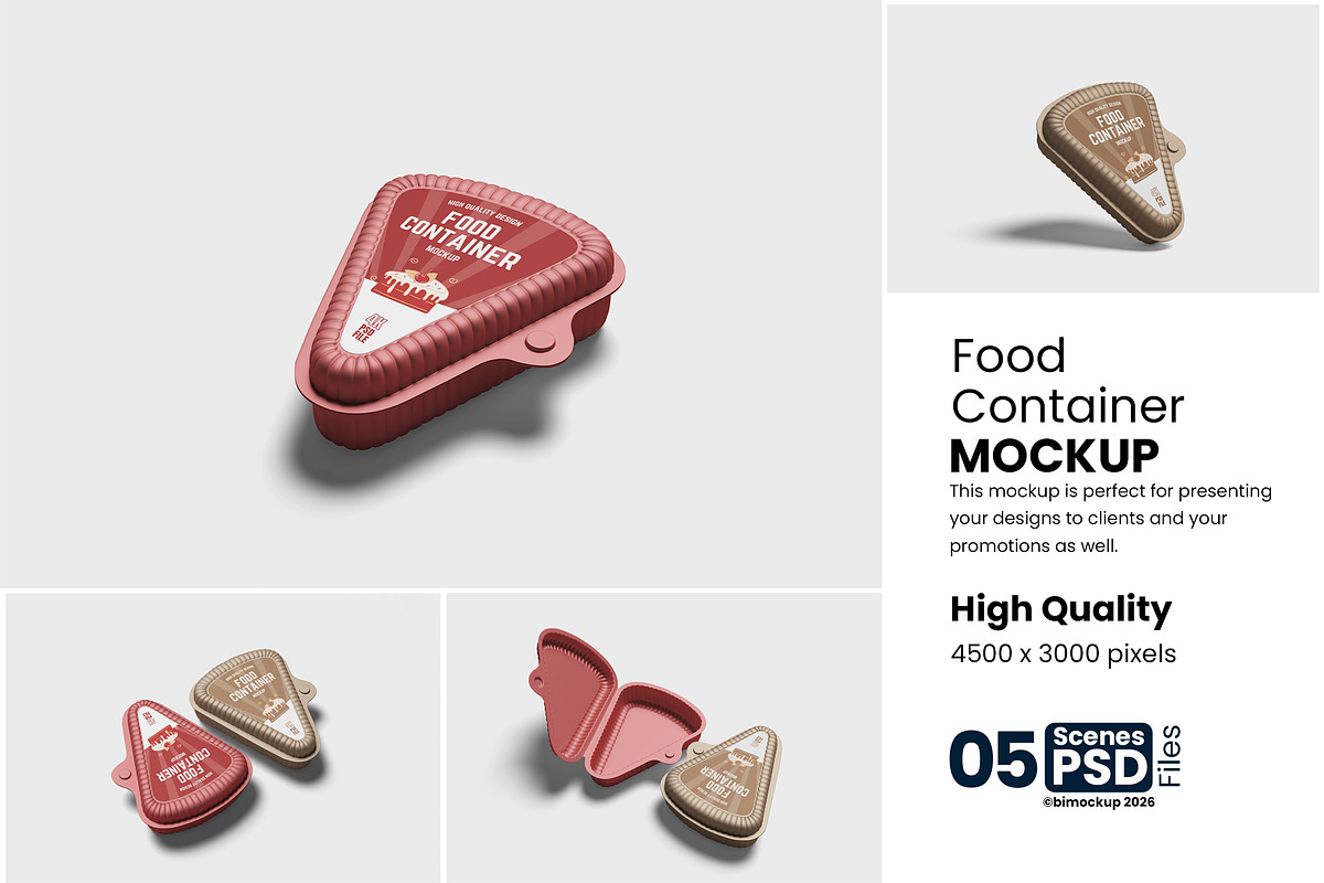 Editable Food Container Mockup, an Advertising Mockup by bimockup (Photo 1 of 6)