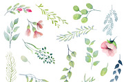 Watercolor floral design elements, an Illustration by rosypatterns (Thumbnail 9 of 10)