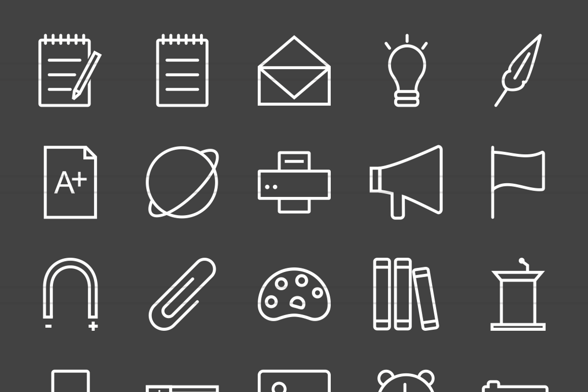 50 Education & Science Line Inverted, an Outline Icon by IconBunny
