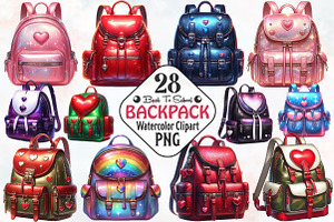 back to school backpack clipart, an Illustration by RobertsArt