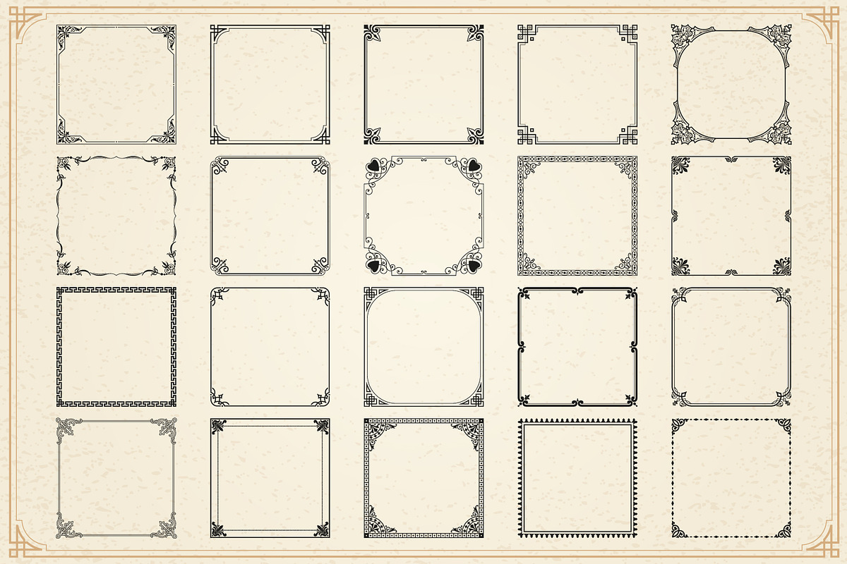 Decorative frames and borders set #2, an Object Graphic by Digiselector Design Goods (Photo 5 of 7)