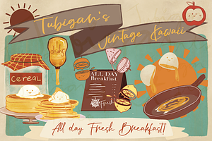 Vintage Kawaii Breakfast 31 PNG