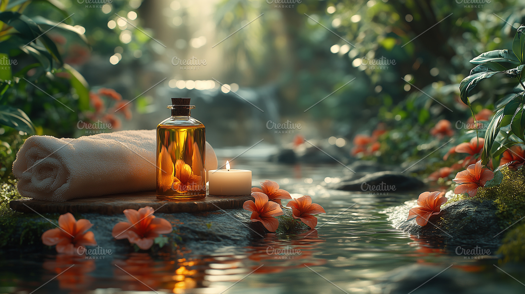 A poster for a spa or massage salon, an Abstract Photo by Imaginarium