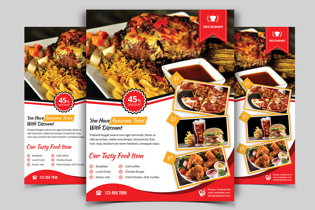 10 Restaurant Flyers Bundle 90% OFF, a Flyer Template by Imagine Design Studio (Photo 4 of 12)
