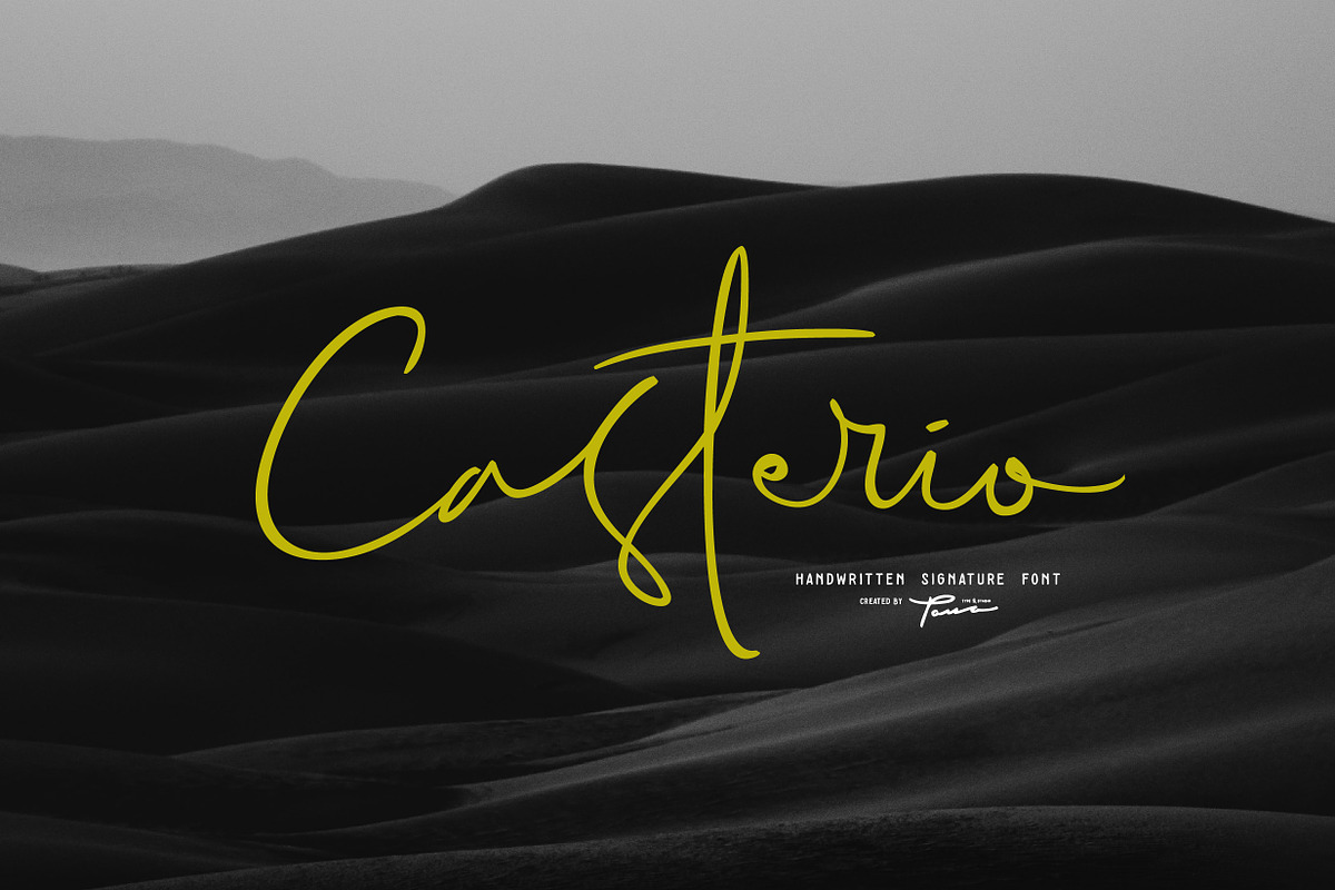 Casterio-Signature font, a Script Font by Panatype™ Studio (Photo 1 of 9)