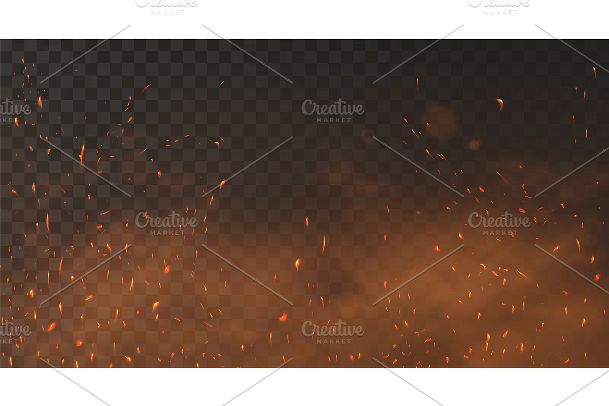 Realistic fire sparks background, an Illustration by SergeyBitos (Photo 2 of 2)