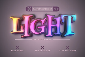 Neon Light - Editable Text Effect