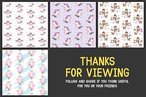 16 Seamless Pattern Unicorn