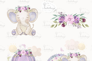 Purple Baby Elephant Design