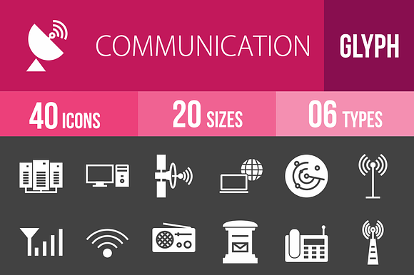 40 Communication Glyph Inverted Icon