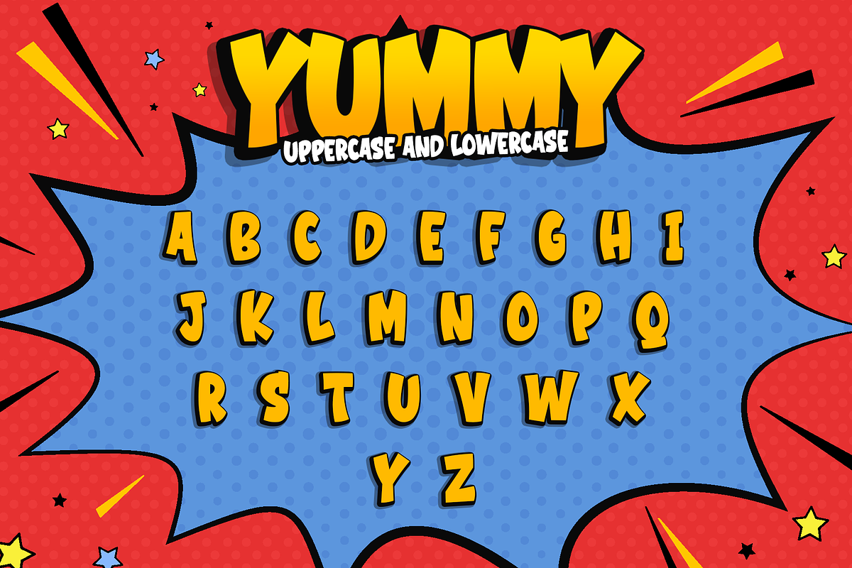 Yummy - Modern Kids Font, a Handwritten Font by overlaytemplates (Photo 4 of 6)