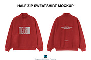 Half Zip Sweatshirt Mockup, a Hoody Mockup by Irhasalfahad (Thumbnail 3 of 6)